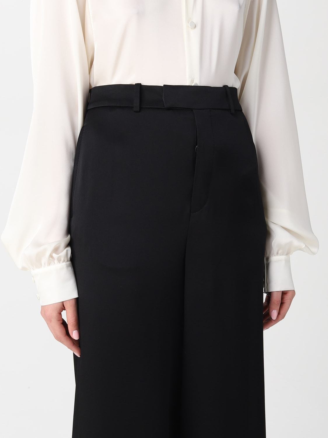 SAINT LAURENT☆YSL クレープ アンヴェルサテン パンツ ボトムス