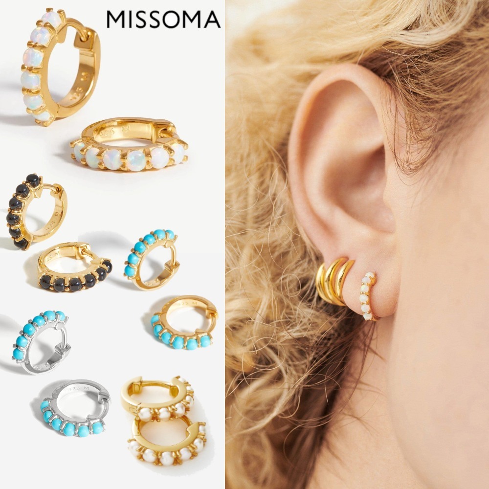 【MISSOMA】ジェムストーン ハギーズ パール ピアス 関税込
