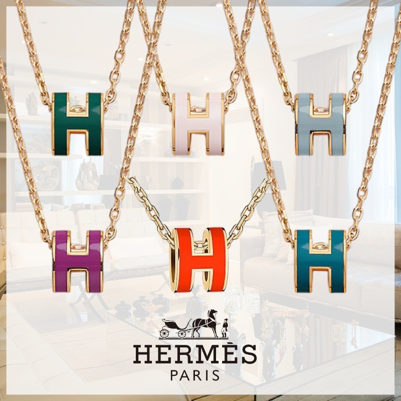 【定番☆大人気】HERMES ペンダント ミニ ポップ H ゴールド