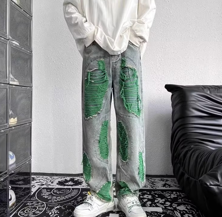 ダメージジーンズ クラッシュデニム S~3XL 3色 t329 (デニム