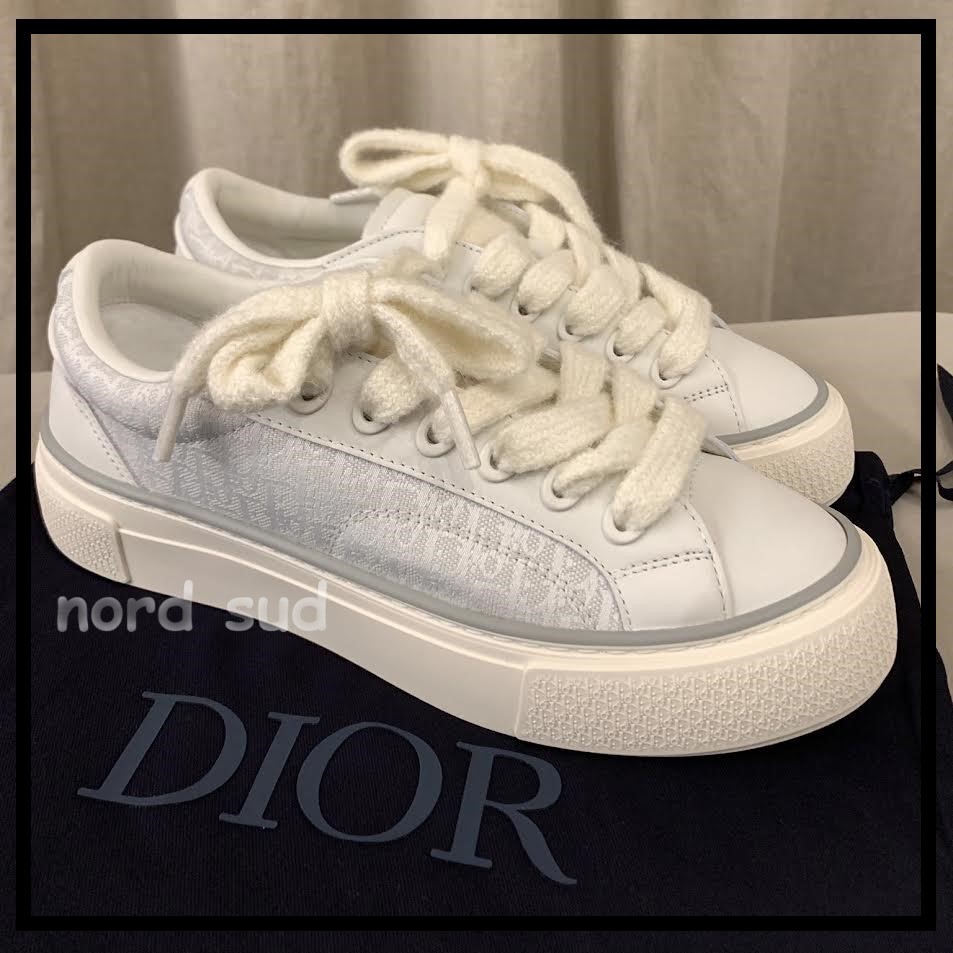 Dior お洒落 ◆ スニーカー【B33】カーフ ディオール オブリーク