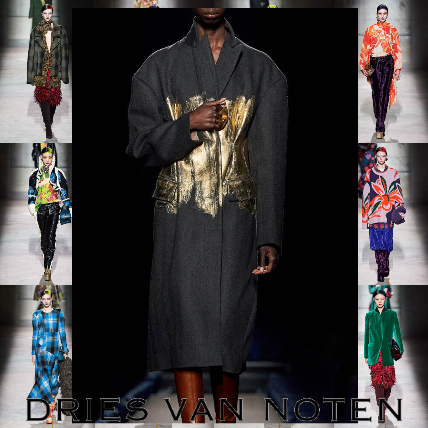 Dries Van Noten ラビスコート グレー