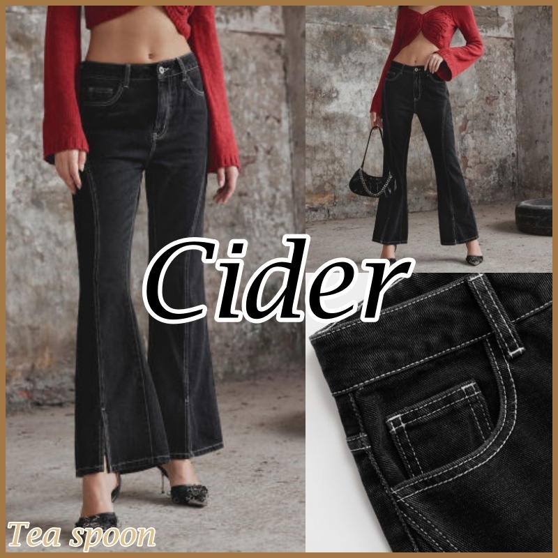 Cider◆アシンメトリー フレアパンツジーンズ 送料込