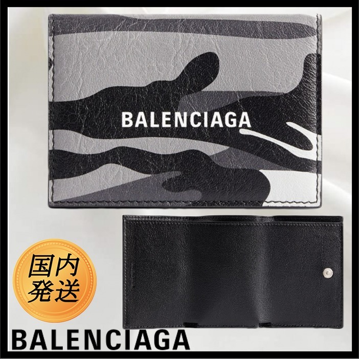 【国内発送★BALENCIAGA】CASH ミニウォレット 迷彩プリント