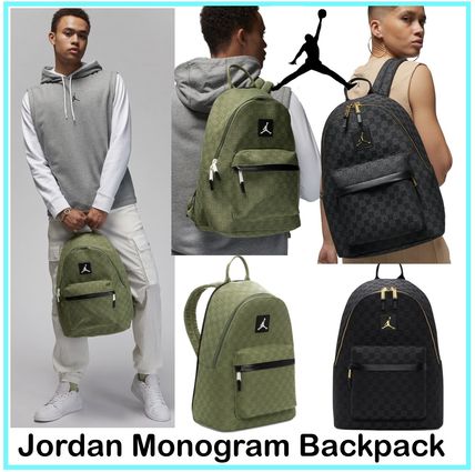 Nike Backpacks Monogram Unisex Nylon Street Style A4 Logo Backpacks