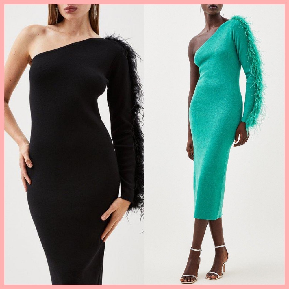 日本未入荷★Karen Millen ワンショルダーペンシルワンピース