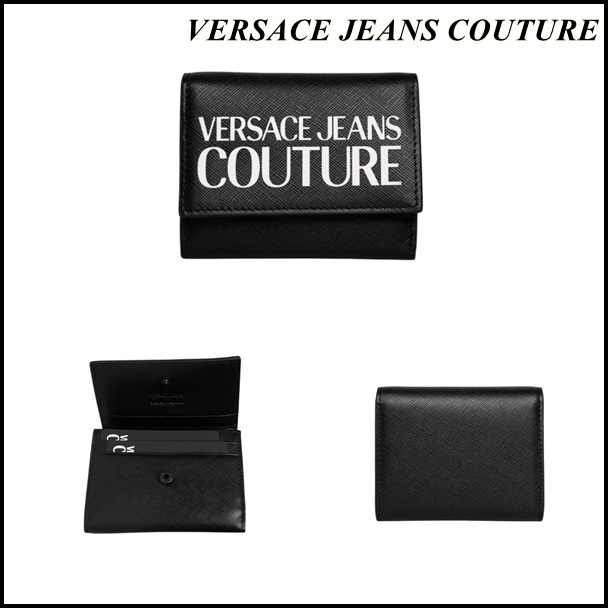 【関税込】人気◆VERSACE JEANS COUTURE◆ロゴ 折りたたみ財布