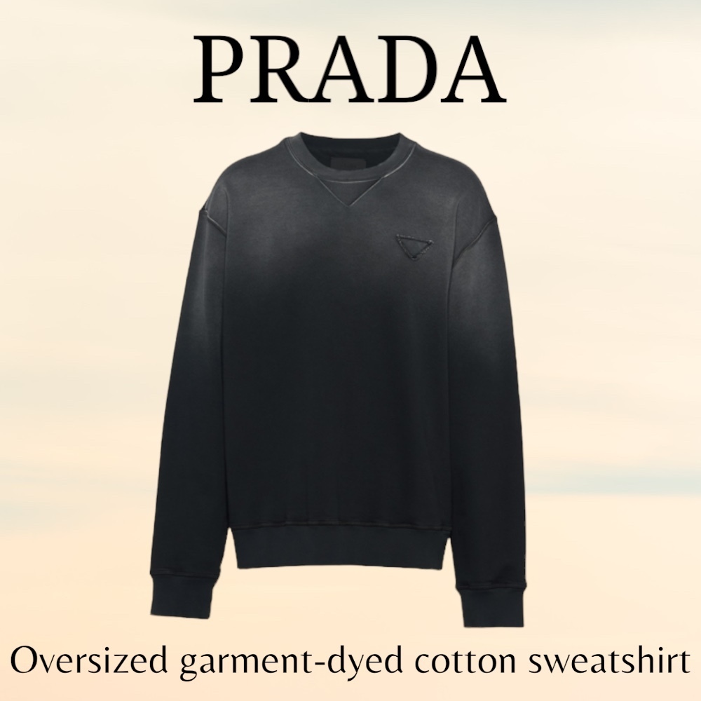 PRADA＊Oversized garment-dyed cotton スウェットシャツ＊送込
