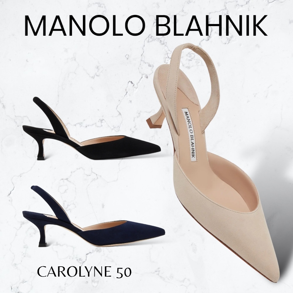 Manolo Blahnik＊CAROLYNE 50 スエードパンプス 50mm＊送料込