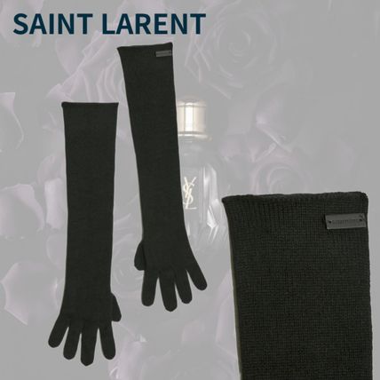 Saint Laurent More Gloves Cashmere Logo Gloves Gloves