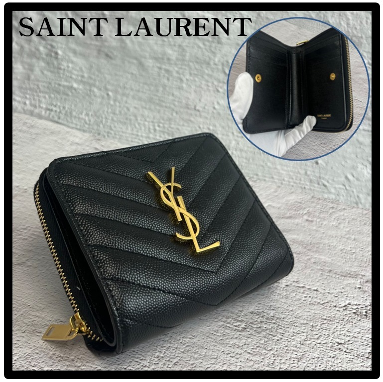 ★関税込★SAINT LAURENT★小銭入れ付き 二つ折り財布★