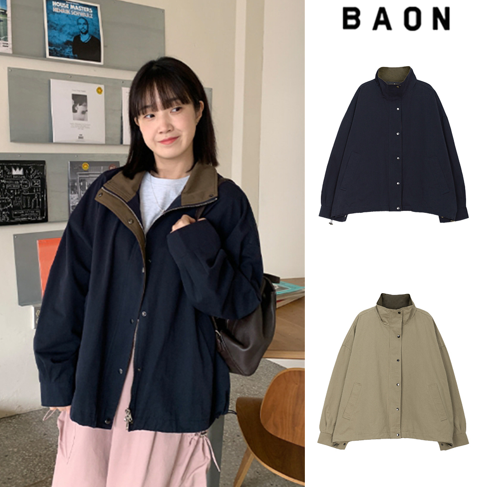 【BAON】[unisex] Tennit Two-way Color Matching Field Jacket