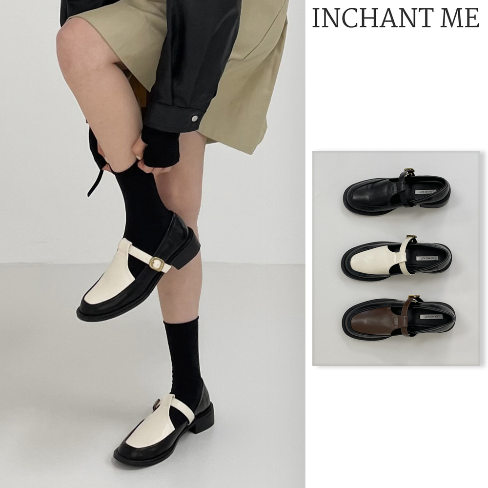 【INCHANT ME】Swain Buckle Mix Loafers