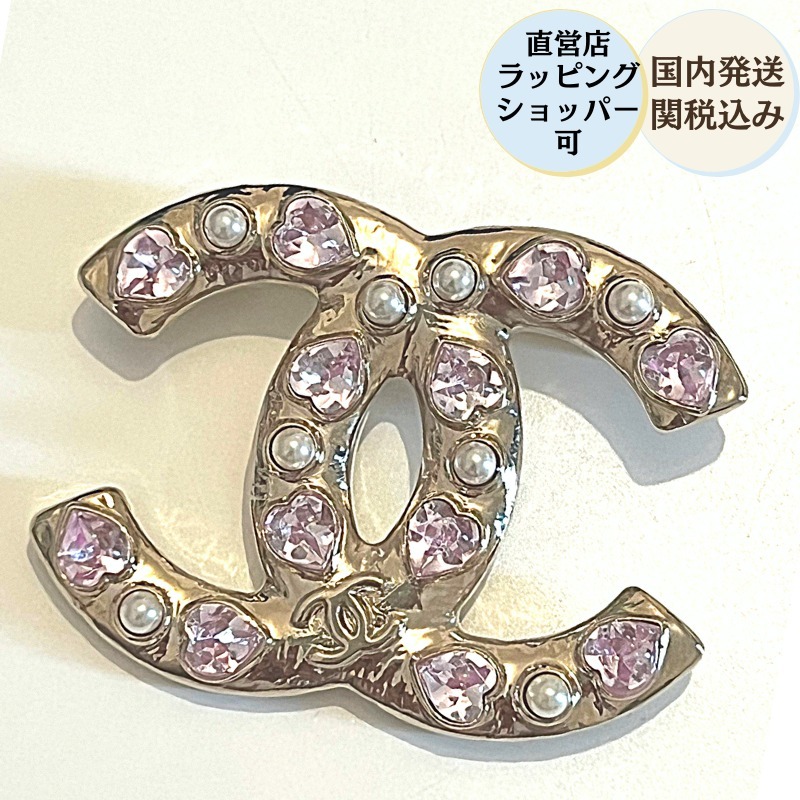 CHANEL シャネル CC ブローチ パール クリスタル 国内発/関税込