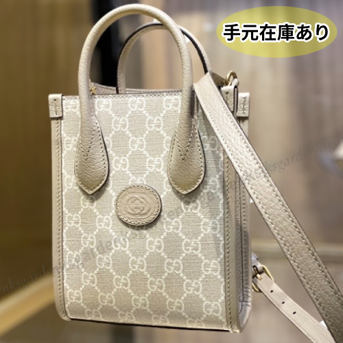 すぐ届く！GUCCI ミニ トートバッグ スマホバッグ ストラップ付