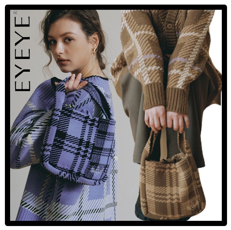 ★送料・関税込★eyeye★CHECK KNIT MINI BAG★