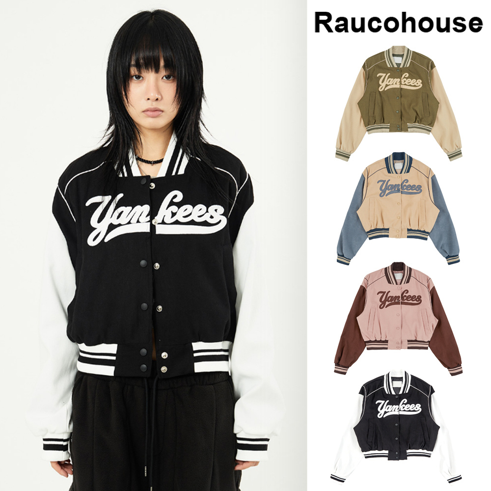 【Raucohouse】New york embroidery varsity jacket