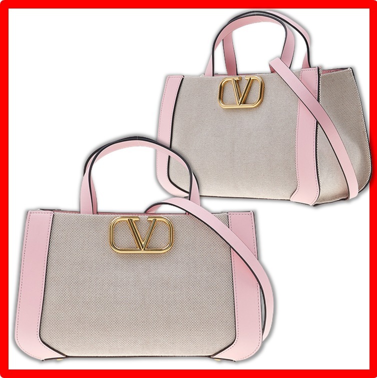 ☆人気☆【VALENTINO】☆Vロゴ トート ショルダーバッグ☆PINK☆