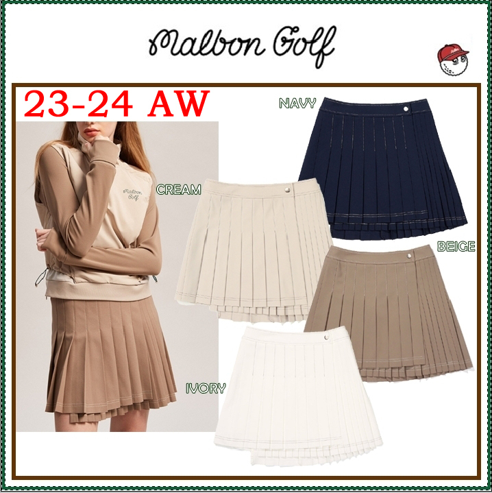 【MALBON】Wrap Pleats Skirt ■WOMAN /追跡付