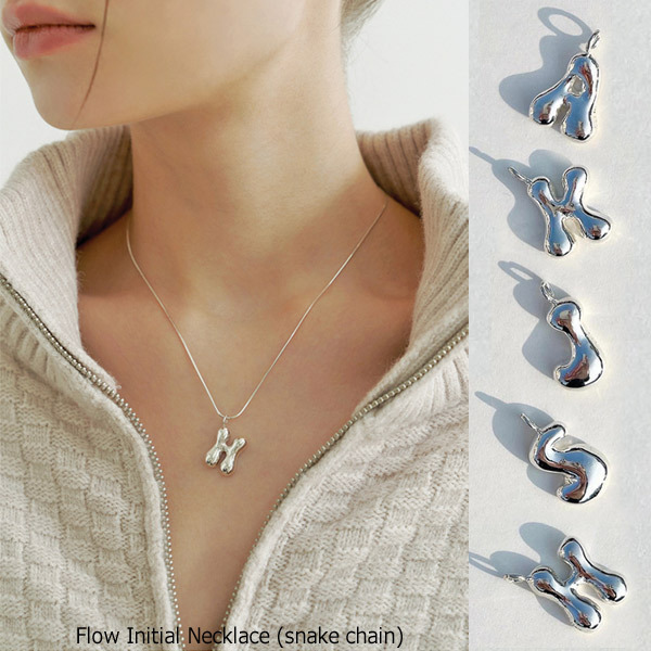 leeENoir■Flow Initial Necklace (snake chain) ネックレス