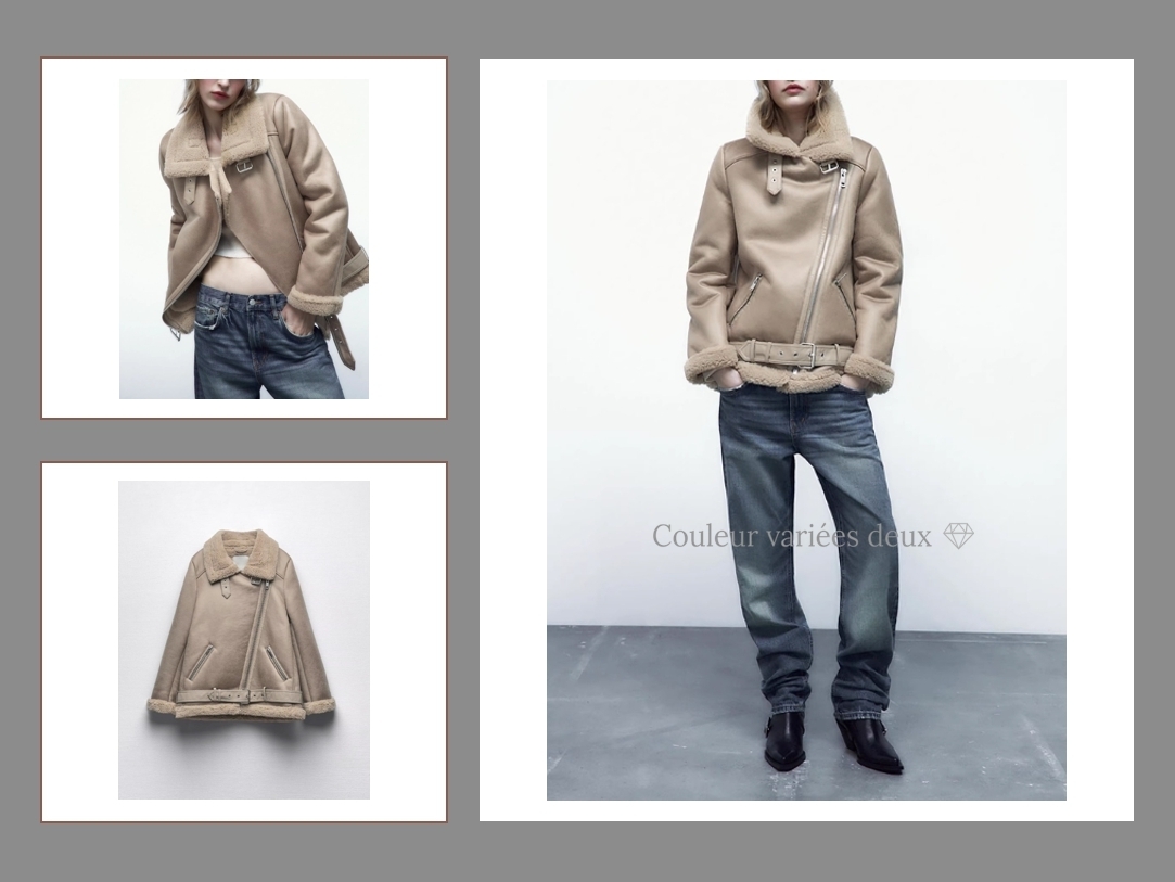 PU 裏ボアジャケット 厚手 ショートコート ベージュ 1620