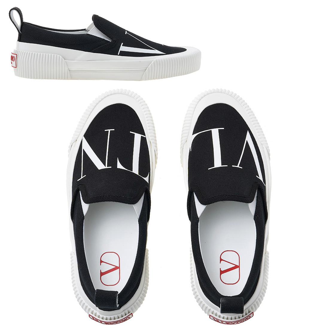 関税負担なし☆VALENTINO VLTNロゴ ロートップ スリップオン
