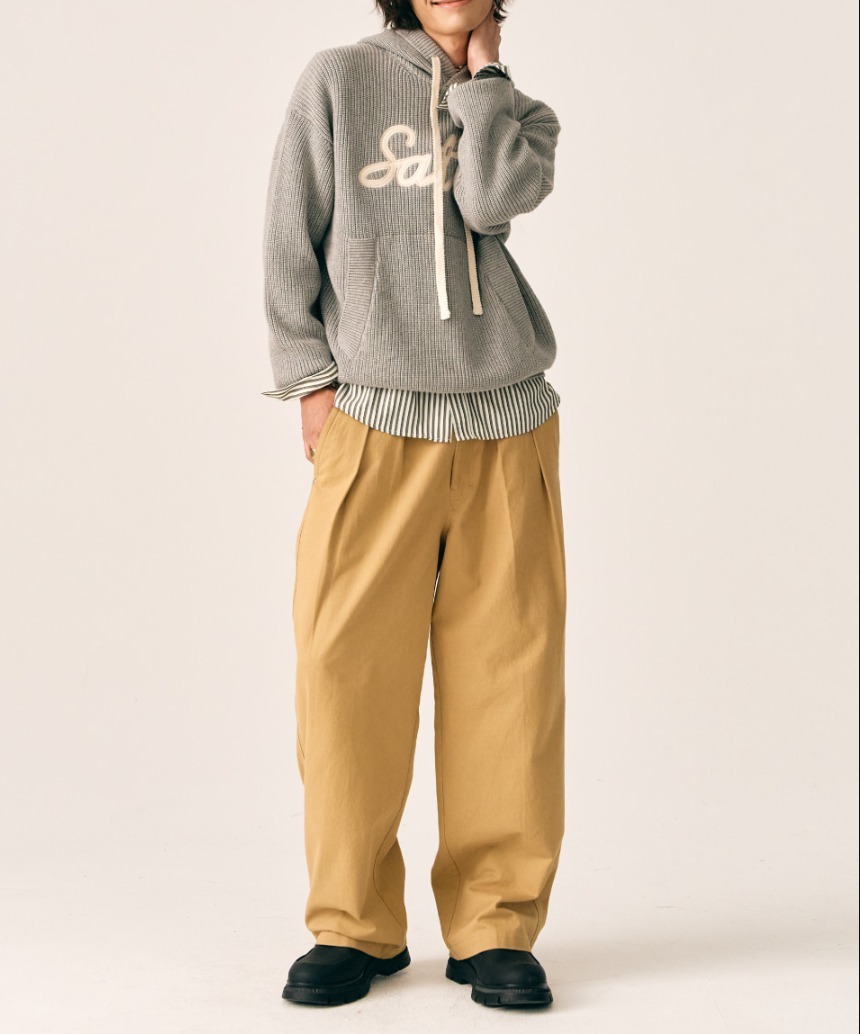 ☆関税込☆SATUR☆Applique Logo Cashmere Blend Hood Knit