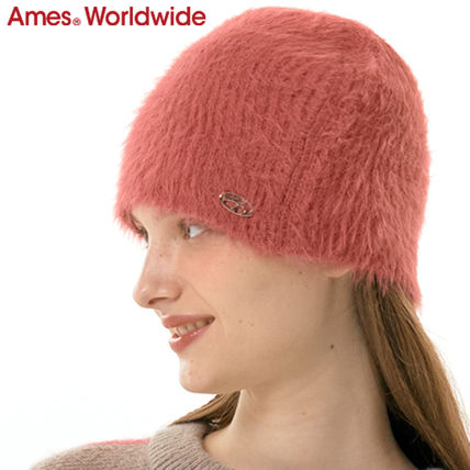 ★AMES-WORLDWIDE★FUR BEANIE IVORY★正規品/韓国直送料込/人気 AMES-WORLDWIDE(アメスワールドワイド) ニットキャップ