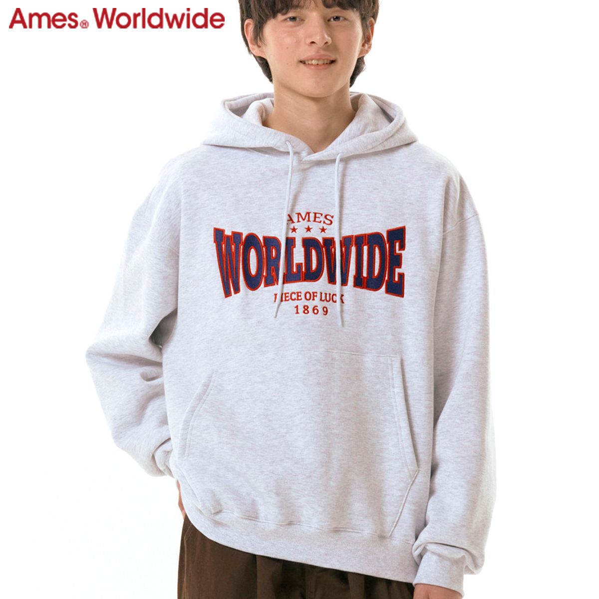 ★AMES-WORLDWIDE★WORLDWIDE HOODIE GREY★正規品/韓国直送料込