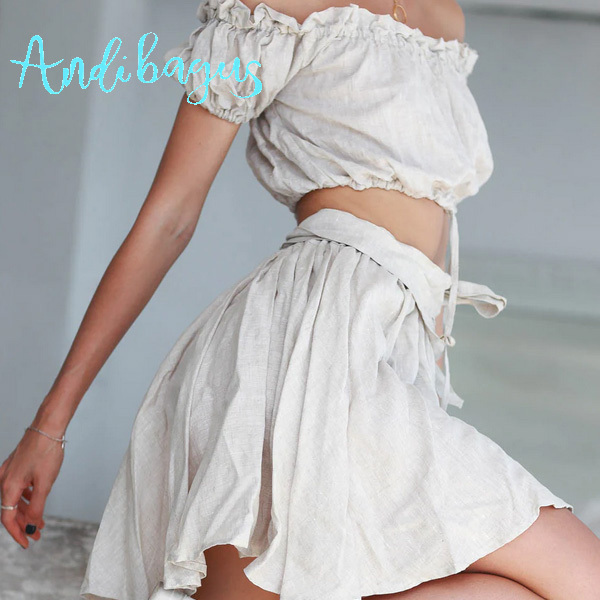 ANDI BAGUS☆Kirra Linen Skirt リネン フレア ミニ スカート
