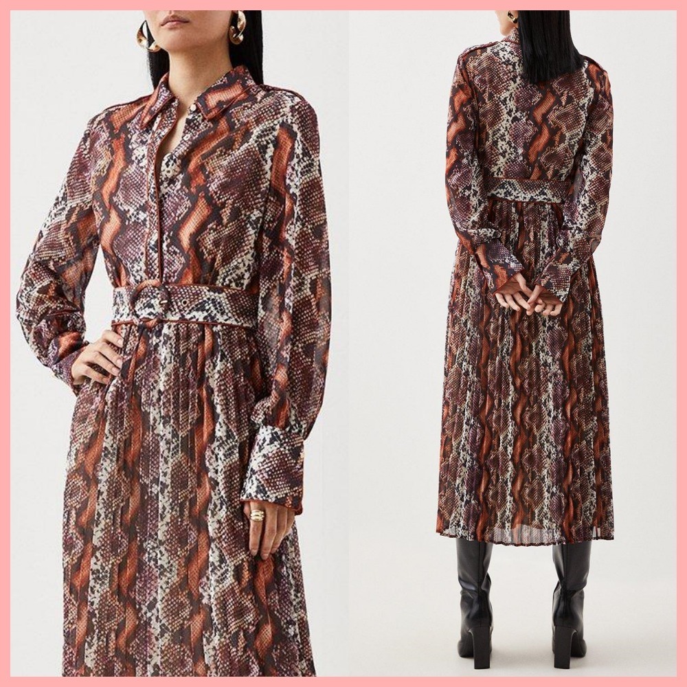 日本未入荷★Karen Millen アニマル柄フレアワンピース