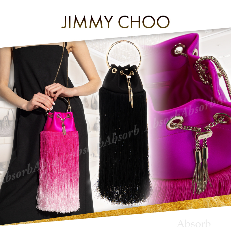 【23AW NEW】Jimmy Choo / Bon Bon フリンジ サテンバッグ /２色