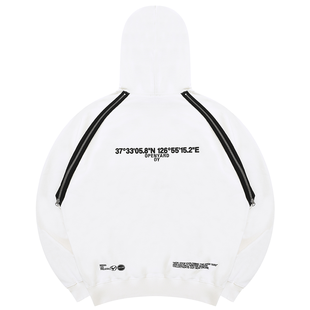 ★OY★W.L BACK ZIPPER RAGLAN HOODIE-WHITE★正規品/直送料込 ☆OY☆W.L BACK ZIPPER RAGLAN HOODIE-WHITE☆正規品/直送料込