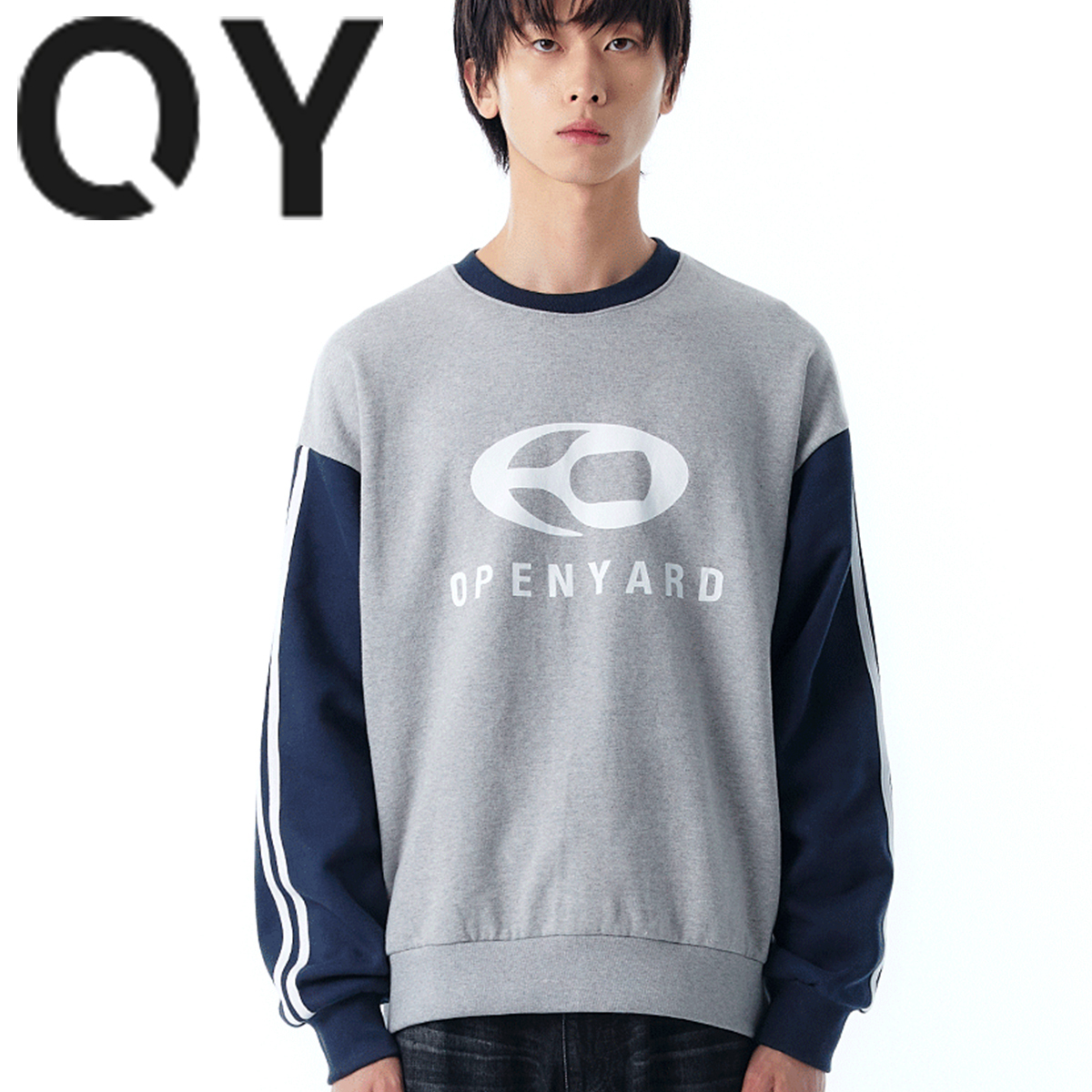 ★OY★S.L TAPE BLOCK MTM-GREY/NAVY★正規品/韓国直送料込/人気