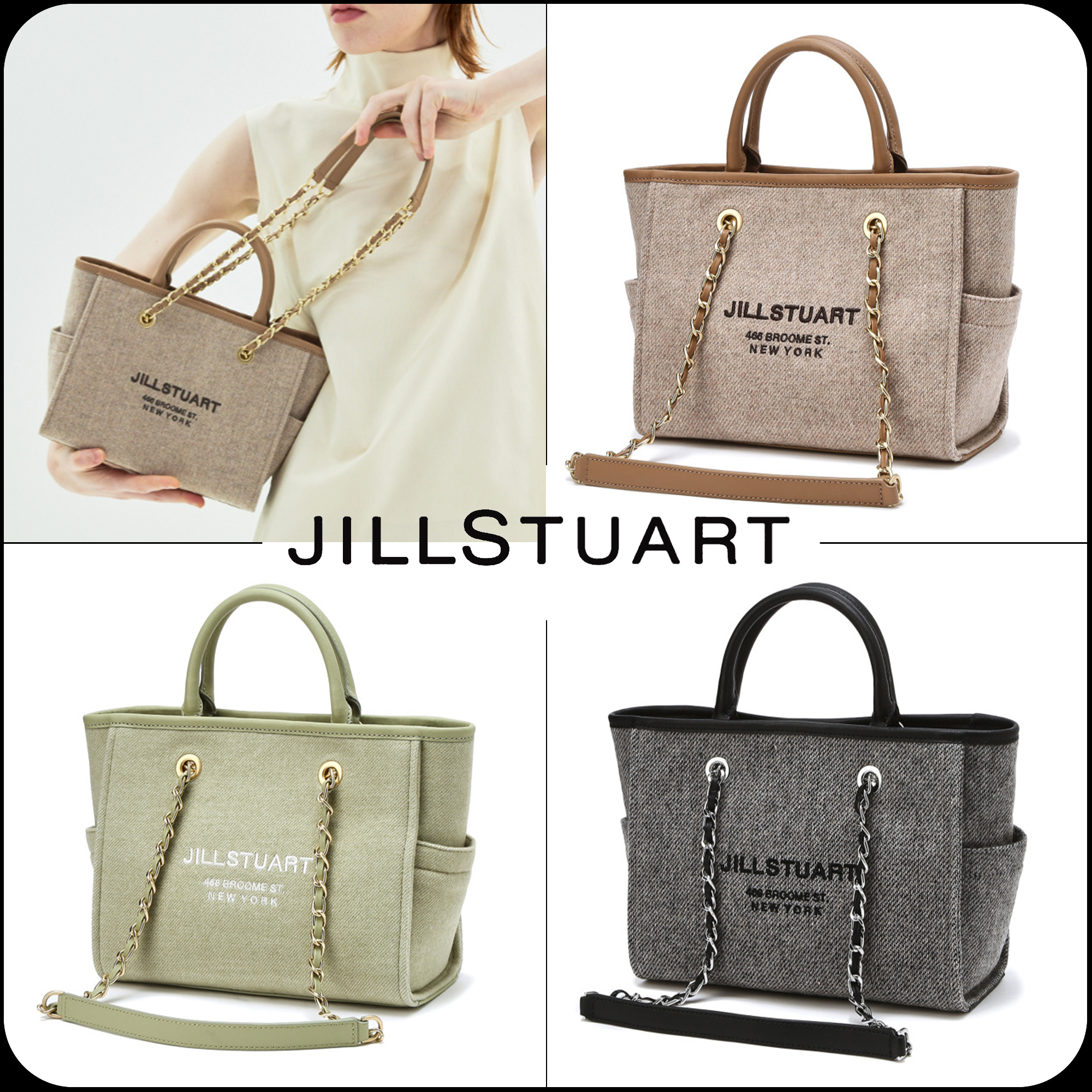 [JILLSTUART]★LOGO EMBROIDERY TOTE BAG
