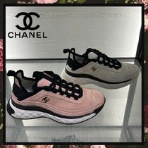 CHANEL Casual Style Street Style Leather Logo Low-Top Sneakers