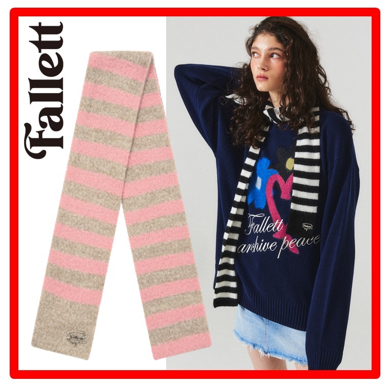 ☆韓国の人気☆【FALLETT】☆SKINNY STRIPE MUFFLE.R☆