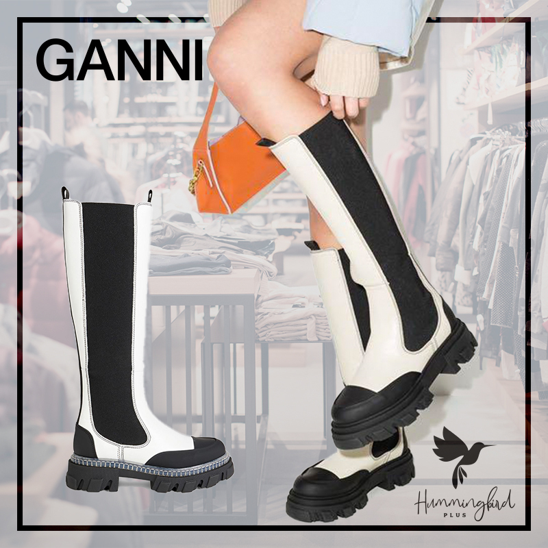 GANNI ♦ レザー ロングブーツ ホワイト