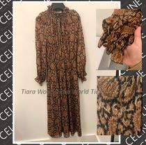 訳あり　CELINE ワンピース　シルク CELINE - 【未使用】セリーヌ シャツワンピース クロコ ロング丈