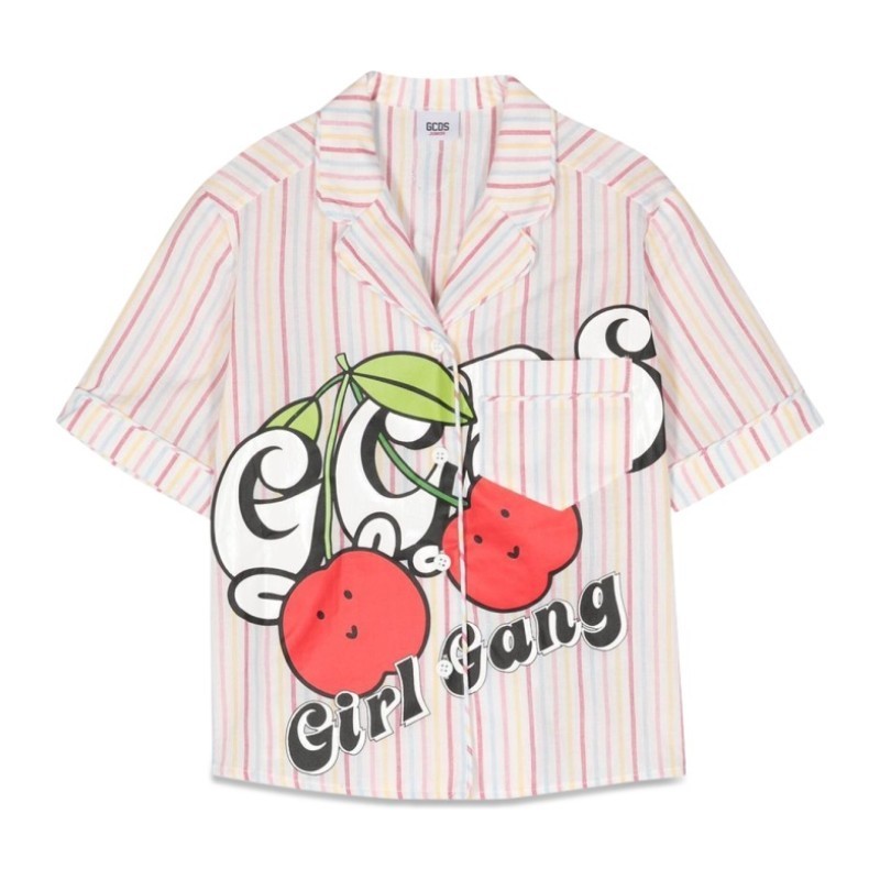 キッズ用トップス GCDS SS23 striped shirt print (DDC003K_L1E0284517)