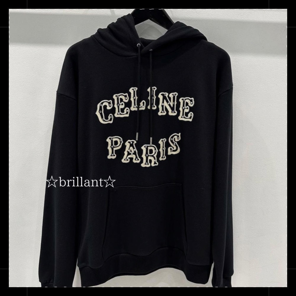 【★国内発送★】CELINE ルーズ刺繍パーカー フーディー