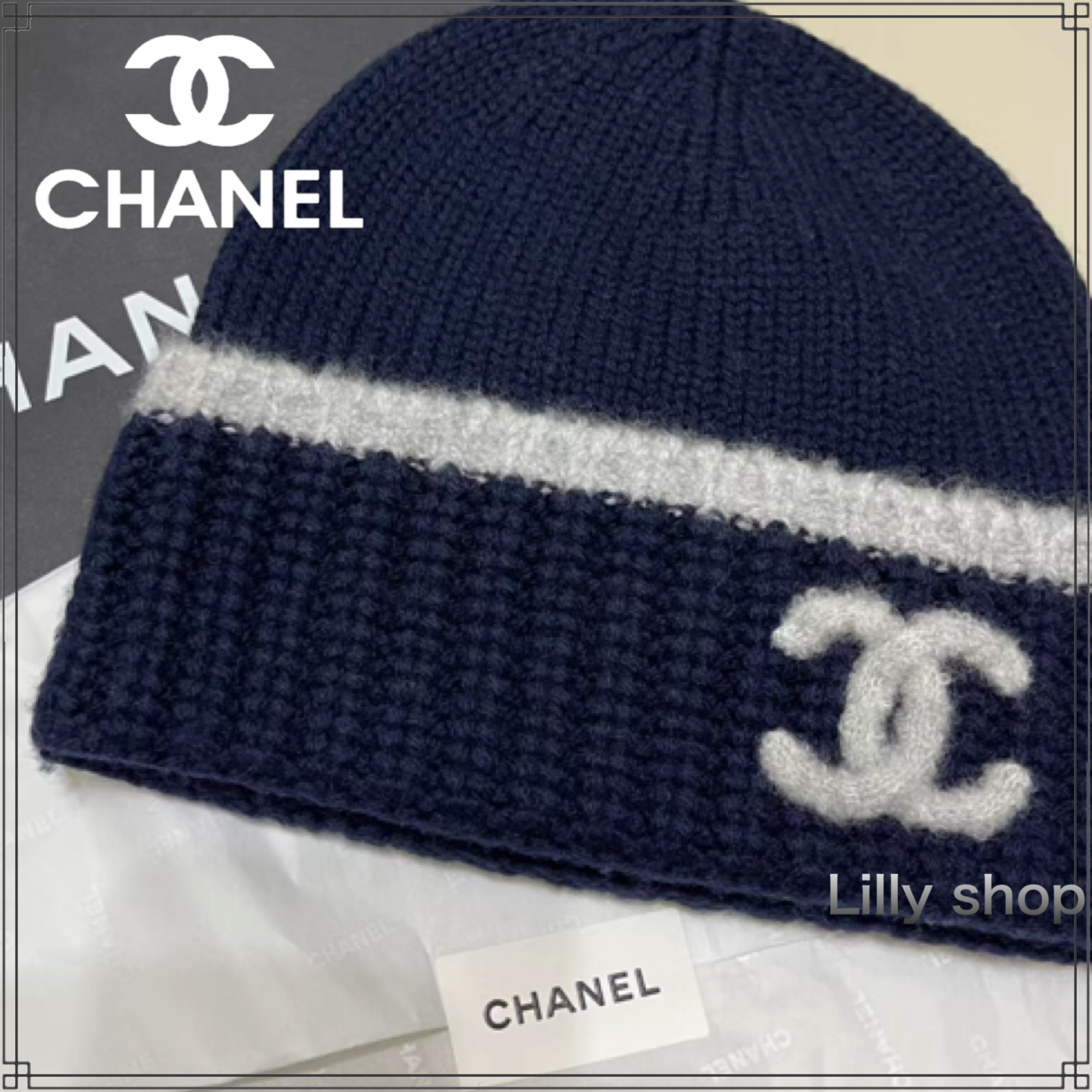 《23K♡お揃いも可愛い》【CHANEL】ニット帽