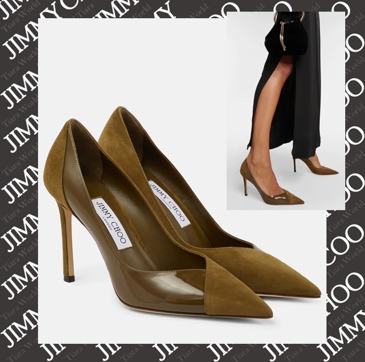 シックな足元★Jimmy Choo CASS95 スエード＆パテント パンプス