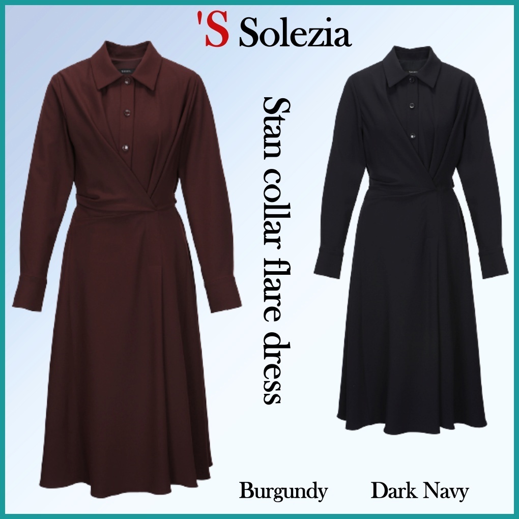 ◆'S SOLEZIA(ソレジア) スタンカラフレアワンピース