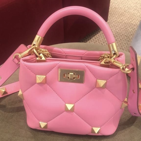 直営 VALENTINO ローマンスタッズ スモール ハンドルバッグ