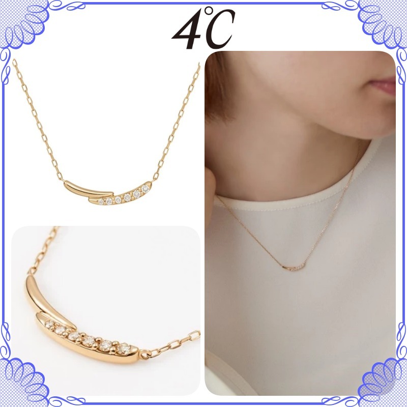 大人気!! 4℃ K10 ４℃アクアゴールド ネックレス