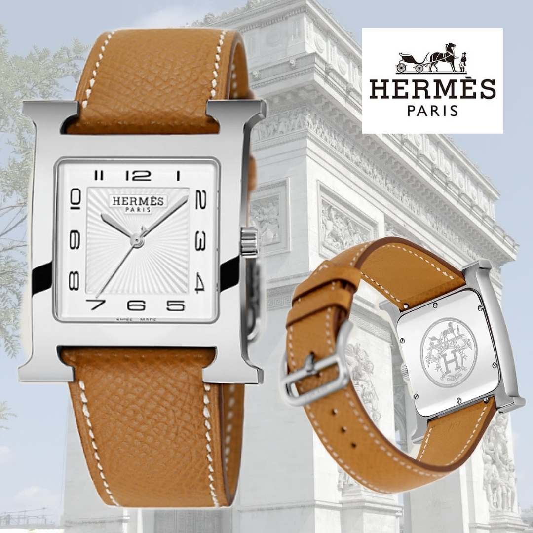 【HERMES 】アワー H ウォッチ ラージモデル34 mm ブラウン