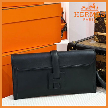 HERMES Jige Unisex Logo Clutches