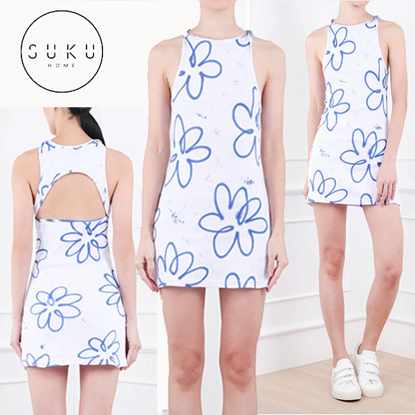SUKU HOME☆Blue Poppy Twist Tank Dress ドレス ワンピース