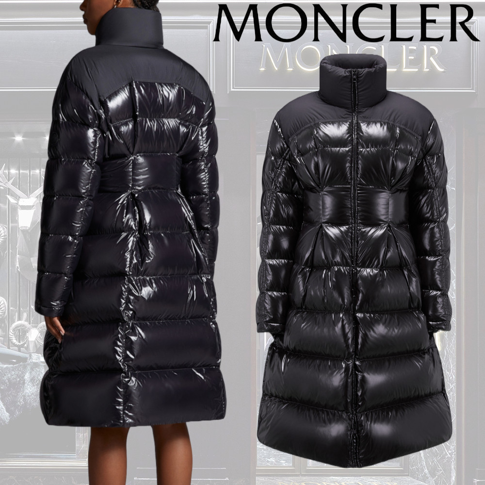【MONCLER】Berardieロングダウンジャケット ナイロン ロゴ
